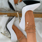 Croc Embossed / Plain Pointed Toe Chain Strap Stiletto Heels