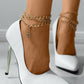 Croc Embossed / Plain Pointed Toe Chain Strap Stiletto Heels