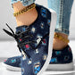 Christmas Lace up Patchwork Ripped Sneakers