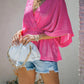 Batwing Sleeve Overlap Peplum Top