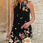 Halter Floral Butterfly Print Dress