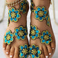 Floral Pattern Toe Ring Beach Sandals