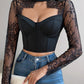 Eyelash Lace Patch Fishbone Corset Top