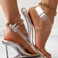 Clear Cross Strap Wedge Sandals