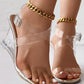 Clear Cross Strap Wedge Sandals