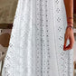 Notch Neck Eyelet Embroidery Sleeveless Casual Dress