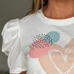 Heart Plants Polka Dot Print T Shirt
