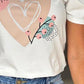 Heart Plants Polka Dot Print T Shirt