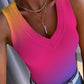 Ombre Ribbed Casual Tank Top