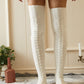 1Pair Over The Knee High Cable Knit Long Socks