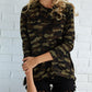 Stylish Camouflage Print Flannel Top