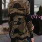 Stylish Camouflage Print Flannel Top