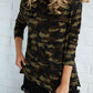 Stylish Camouflage Print Flannel Top