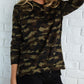 Stylish Camouflage Print Flannel Top