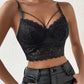 V Neck Lace Crop Cami Top