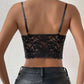 V Neck Lace Crop Cami Top