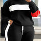 Plus Size Colorblock Sweatshirt & Striped Sweatpants Set