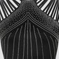 Rhinestone Decor Multi Strap High Slit Dress