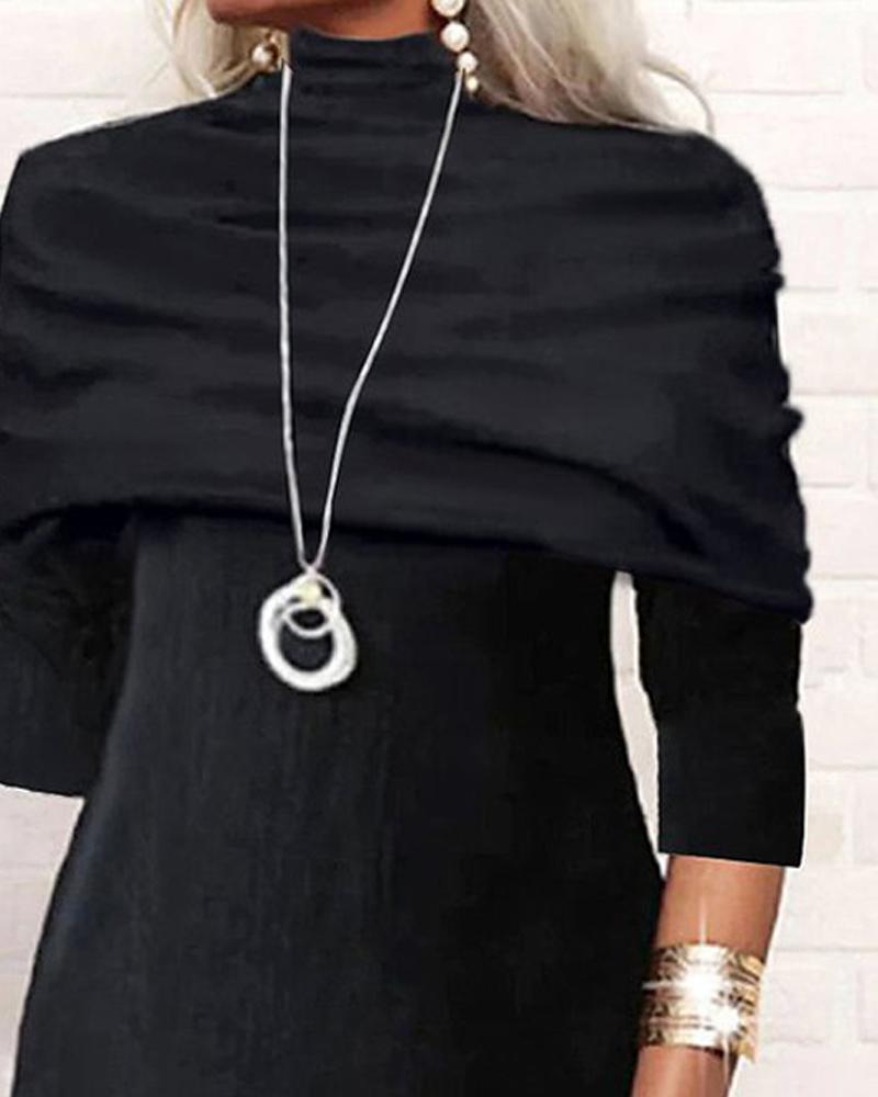 Patchwork Long Sleeve Casual Dress