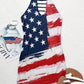 Independence Day Flag Print Ladder Cutout Casual Dress