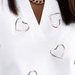 Heart Print Sheer Mesh Patch Long Sleeve Top