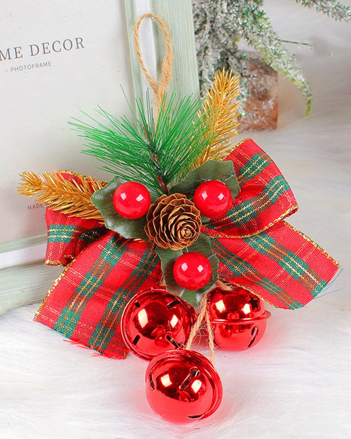 Christmas Tree Ornament Bowknot Design Jingle Bell Decoration