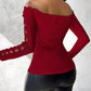 Off Shoulder Hollow Out Lace Top