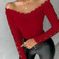 Off Shoulder Hollow Out Lace Top