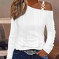 Chain Decor Cold Shoulder Textured Top