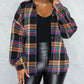 Plaid Print Long Sleeve Button Down Shacket
