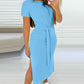 Knotted Side Slit Casual Dress