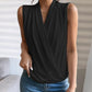 Ruched V Neck Sleeveless Wrap Top