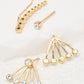3pcs Faux Zircon Stud Earrings & Ear Climbers Set