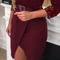 Hollow Out Wrap Work Dress