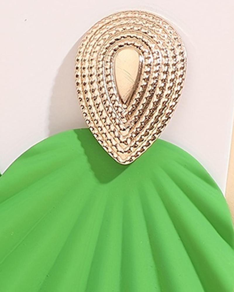 1Pair Vintage Leaf Shape Geometric Earrings