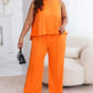 Plus Size Sleeveless Tank & Straight Leg Pants Set