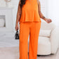 Plus Size Sleeveless Tank & Straight Leg Pants Set