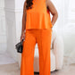 Plus Size Sleeveless Tank & Straight Leg Pants Set