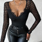 Eyelash Lace Hollow Out Bodysuit