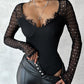 Eyelash Lace Hollow Out Bodysuit