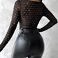 Eyelash Lace Hollow Out Bodysuit