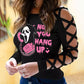 Halloween Melting No You Hang Up Graphic Print Cutout Top