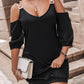 Chain Decor Cold Shoulder Casual Dress