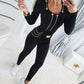 Chain Decor Long Sleeve Top & Pants Set