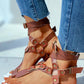 Toe Ring Buckled O ring Design Flat Sandals