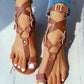 Toe Ring Buckled O ring Design Flat Sandals
