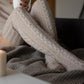 3Pairs/Set Cable Knit Over Knee Winter Thermal Floor Socks