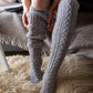 3Pairs/Set Cable Knit Over Knee Winter Thermal Floor Socks