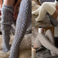 3Pairs/Set Cable Knit Over Knee Winter Thermal Floor Socks