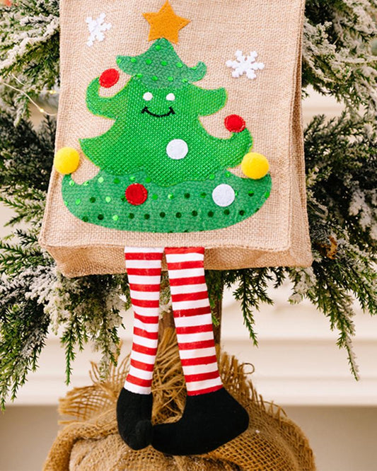1pc Christmas Treat Bag Christmas Holiday Gift Treat Bag Children Kids Party Supplies Holiday Decoration